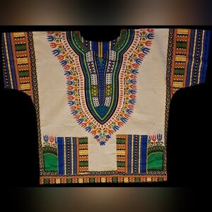 Colorful African Dashiki Shirt for Men and Women Size Large